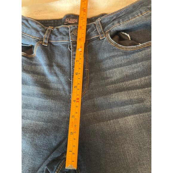 Ci Sono Dark Wash Skinny Jeans – Size 9/29, Frayed Hem, Stretch Denim - Picture 4 of 11